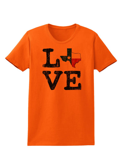 Texas Love Distressed Design Womens T-Shirt by TooLoud-Womens T-Shirt-TooLoud-Orange-X-Small-Davson Sales