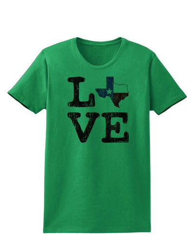 Texas Love Distressed Design Womens T-Shirt by TooLoud-Womens T-Shirt-TooLoud-Kelly-Green-X-Small-Davson Sales