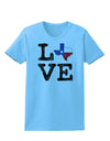 Texas Love Distressed Design Womens T-Shirt by TooLoud-Womens T-Shirt-TooLoud-Aquatic-Blue-X-Small-Davson Sales