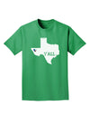 Texas State Y'all Design with Flag Heart Adult Dark T-Shirt by TooLoud-Mens T-Shirt-TooLoud-Kelly-Green-Small-Davson Sales