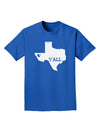 Texas State Y'all Design with Flag Heart Adult Dark T-Shirt by TooLoud-Mens T-Shirt-TooLoud-Royal-Blue-Small-Davson Sales