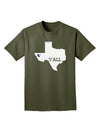 Texas State Y'all Design with Flag Heart Adult Dark T-Shirt by TooLoud-Mens T-Shirt-TooLoud-Military-Green-Small-Davson Sales