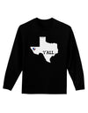Texas State Y'all Design with Flag Heart Adult Long Sleeve Dark T-Shirt by TooLoud-Clothing-TooLoud-Black-Small-Davson Sales