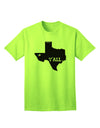 Texas State Y'all Design with Flag Heart Adult T-Shirt - A Captivating Addition to Your Wardrobe by TooLoud-Mens T-shirts-TooLoud-Neon-Green-Small-Davson Sales