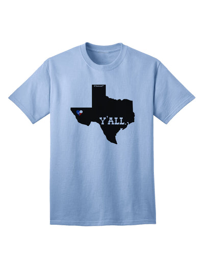 Texas State Y'all Design with Flag Heart Adult T-Shirt - A Captivating Addition to Your Wardrobe by TooLoud-Mens T-shirts-TooLoud-Light-Blue-Small-Davson Sales