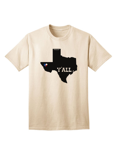 Texas State Y'all Design with Flag Heart Adult T-Shirt - A Captivating Addition to Your Wardrobe by TooLoud-Mens T-shirts-TooLoud-Natural-Small-Davson Sales