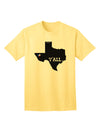 Texas State Y'all Design with Flag Heart Adult T-Shirt - A Captivating Addition to Your Wardrobe by TooLoud-Mens T-shirts-TooLoud-Yellow-Small-Davson Sales