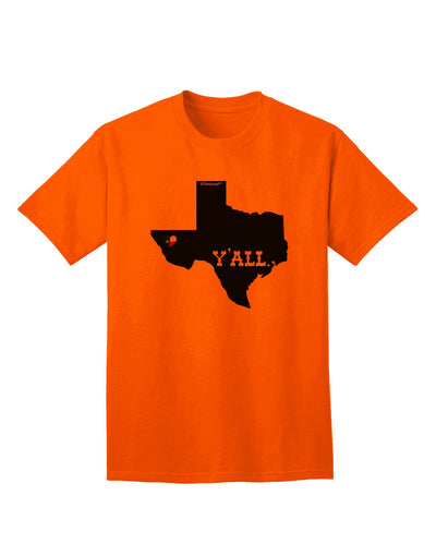 Texas State Y'all Design with Flag Heart Adult T-Shirt - A Captivating Addition to Your Wardrobe by TooLoud-Mens T-shirts-TooLoud-Orange-Small-Davson Sales