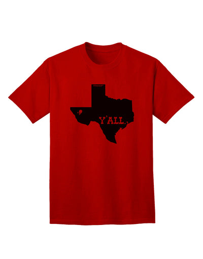 Texas State Y'all Design with Flag Heart Adult T-Shirt - A Captivating Addition to Your Wardrobe by TooLoud-Mens T-shirts-TooLoud-Red-Small-Davson Sales