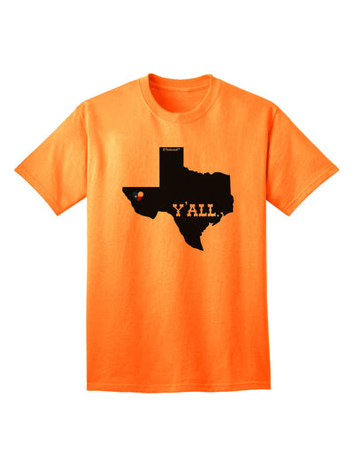 Texas State Y'all Design with Flag Heart Adult T-Shirt - A Captivating Addition to Your Wardrobe by TooLoud-Mens T-shirts-TooLoud-Neon-Orange-Small-Davson Sales