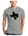 Texas State Y'all Design with Flag Heart Adult V-Neck T-shirt by TooLoud-Mens V-Neck T-Shirt-TooLoud-HeatherGray-Small-Davson Sales