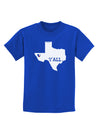 Texas State Y'all Design with Flag Heart Childrens Dark T-Shirt by TooLoud-Childrens T-Shirt-TooLoud-Royal-Blue-X-Small-Davson Sales