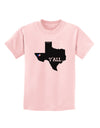 Texas State Y'all Design with Flag Heart Childrens T-Shirt by TooLoud-Childrens T-Shirt-TooLoud-PalePink-X-Small-Davson Sales