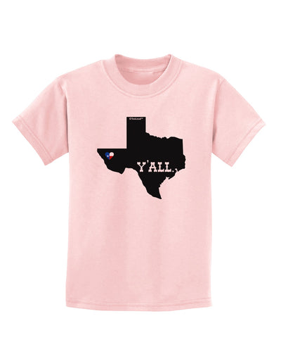 Texas State Y'all Design with Flag Heart Childrens T-Shirt by TooLoud-Childrens T-Shirt-TooLoud-PalePink-X-Small-Davson Sales