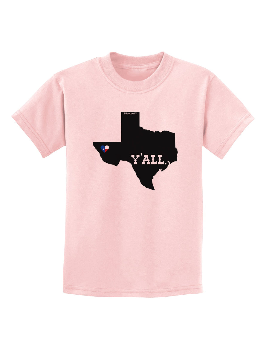 Texas State Y'all Design with Flag Heart Childrens T-Shirt by TooLoud-Childrens T-Shirt-TooLoud-White-X-Small-Davson Sales