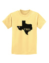 Texas State Y'all Design with Flag Heart Childrens T-Shirt by TooLoud-Childrens T-Shirt-TooLoud-Daffodil-Yellow-X-Small-Davson Sales