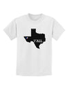 Texas State Y'all Design with Flag Heart Childrens T-Shirt by TooLoud-Childrens T-Shirt-TooLoud-White-X-Small-Davson Sales