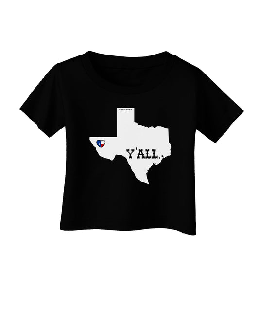 Texas State Y'all Design with Flag Heart Infant T-Shirt Dark by TooLoud-Infant T-Shirt-TooLoud-Black-06-Months-Davson Sales