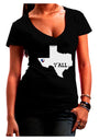 Texas State Y'all Design with Flag Heart Juniors V-Neck Dark T-Shirt by TooLoud-Womens V-Neck T-Shirts-TooLoud-Black-Juniors Fitted Small-Davson Sales