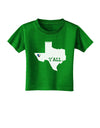 Texas State Y'all Design with Flag Heart Toddler T-Shirt Dark by TooLoud-Toddler T-Shirt-TooLoud-Clover-Green-2T-Davson Sales