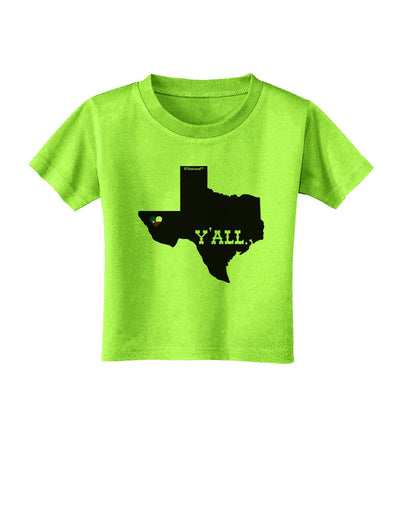 Texas State Y'all Design with Flag Heart Toddler T-Shirt by TooLoud-Toddler T-Shirt-TooLoud-Lime-Green-2T-Davson Sales