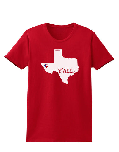 Texas State Y'all Design with Flag Heart Womens Dark T-Shirt by TooLoud-Womens T-Shirt-TooLoud-Red-X-Small-Davson Sales