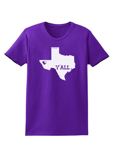 Texas State Y'all Design with Flag Heart Womens Dark T-Shirt by TooLoud-Womens T-Shirt-TooLoud-Purple-X-Small-Davson Sales