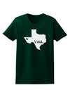 Texas State Y'all Design with Flag Heart Womens Dark T-Shirt by TooLoud-Womens T-Shirt-TooLoud-Forest-Green-Small-Davson Sales