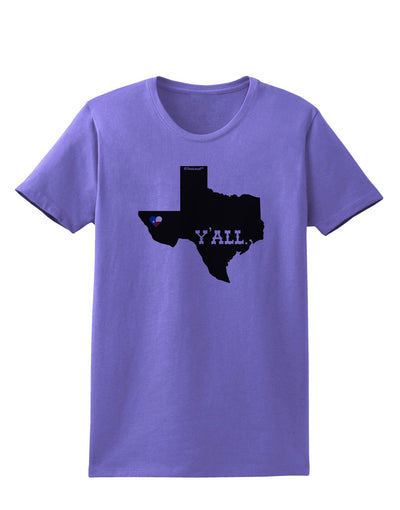 Texas State Y'all Design with Flag Heart Womens T-Shirt by TooLoud-Womens T-Shirt-TooLoud-Violet-X-Small-Davson Sales