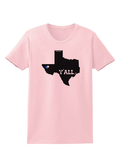 Texas State Y'all Design with Flag Heart Womens T-Shirt by TooLoud-Womens T-Shirt-TooLoud-PalePink-X-Small-Davson Sales