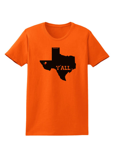 Texas State Y'all Design with Flag Heart Womens T-Shirt by TooLoud-Womens T-Shirt-TooLoud-Orange-X-Small-Davson Sales