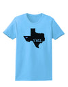 Texas State Y'all Design with Flag Heart Womens T-Shirt by TooLoud-Womens T-Shirt-TooLoud-Aquatic-Blue-X-Small-Davson Sales