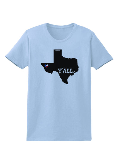 Texas State Y'all Design with Flag Heart Womens T-Shirt by TooLoud-Womens T-Shirt-TooLoud-Light-Blue-X-Small-Davson Sales