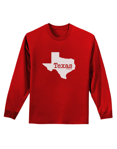 Texas - United States Shape Adult Long Sleeve Dark T-Shirt by TooLoud-TooLoud-Red-Small-Davson Sales