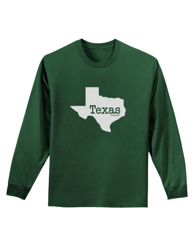 Texas - United States Shape Adult Long Sleeve Dark T-Shirt by TooLoud-TooLoud-Dark-Green-Small-Davson Sales