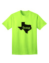 Texas - United States Shape Adult T-Shirt: A Stylish Addition to Your Wardrobe by TooLoud-Mens T-shirts-TooLoud-Neon-Green-Small-Davson Sales