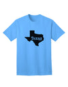 Texas - United States Shape Adult T-Shirt: A Stylish Addition to Your Wardrobe by TooLoud-Mens T-shirts-TooLoud-Aquatic-Blue-Small-Davson Sales