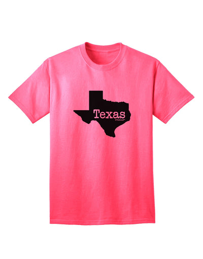 Texas - United States Shape Adult T-Shirt: A Stylish Addition to Your Wardrobe by TooLoud-Mens T-shirts-TooLoud-Neon-Pink-Small-Davson Sales