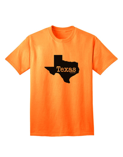 Texas - United States Shape Adult T-Shirt: A Stylish Addition to Your Wardrobe by TooLoud-Mens T-shirts-TooLoud-Neon-Orange-Small-Davson Sales