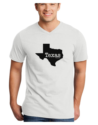 Texas - United States Shape Adult V-Neck T-shirt by TooLoud-Mens V-Neck T-Shirt-TooLoud-White-Small-Davson Sales