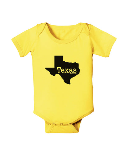 Texas - United States Shape Baby Romper Bodysuit by TooLoud-Baby Romper-TooLoud-Yellow-06-Months-Davson Sales