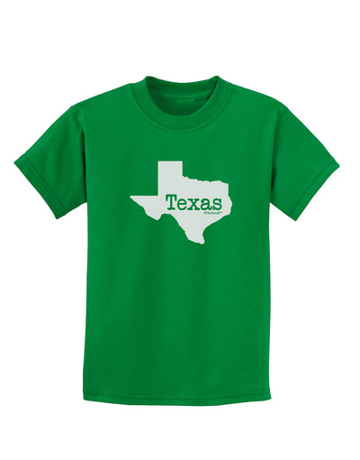 Texas - United States Shape Childrens Dark T-Shirt by TooLoud-Childrens T-Shirt-TooLoud-Kelly-Green-X-Small-Davson Sales