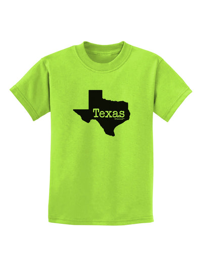 Texas - United States Shape Childrens T-Shirt by TooLoud-Childrens T-Shirt-TooLoud-Lime-Green-X-Small-Davson Sales