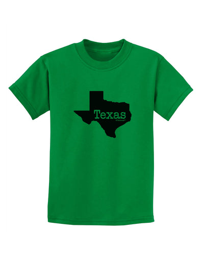 Texas - United States Shape Childrens T-Shirt by TooLoud-Childrens T-Shirt-TooLoud-Kelly-Green-X-Small-Davson Sales