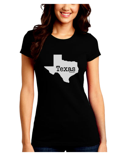 Texas - United States Shape Juniors Crew Dark T-Shirt by TooLoud-T-Shirts Juniors Tops-TooLoud-Black-Juniors Fitted Small-Davson Sales