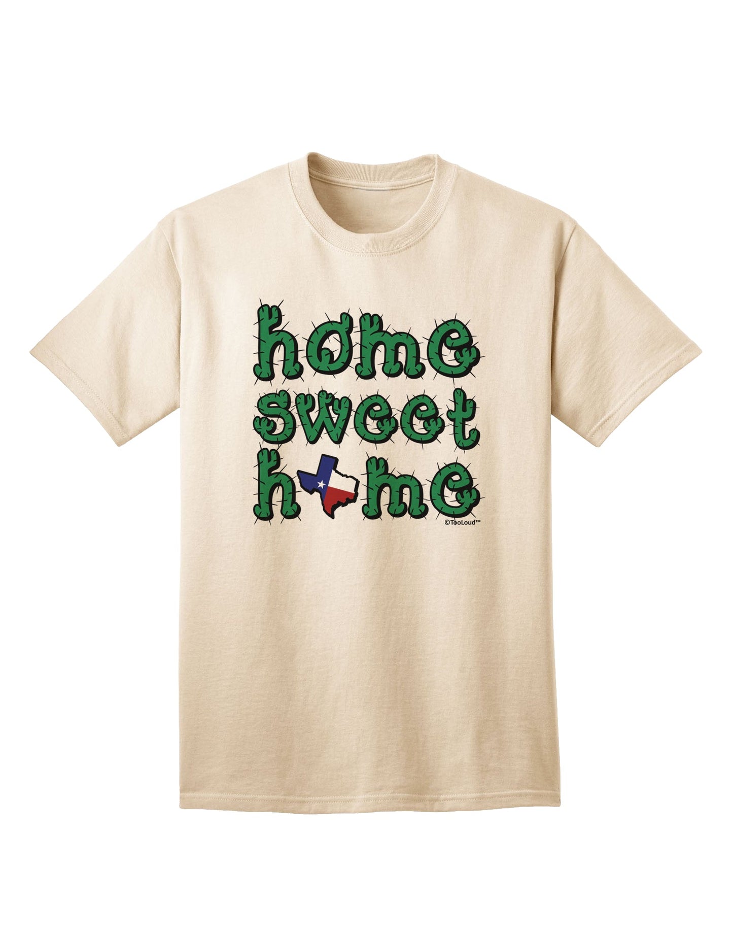 Texas-themed Cactus and State Flag Adult T-Shirt by TooLoud for a Cozy Home-Mens T-shirts-TooLoud-Natural-Small-Davson Sales