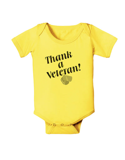 Thank A Veteran Baby Romper Bodysuit-Baby Romper-TooLoud-Yellow-06-Months-Davson Sales