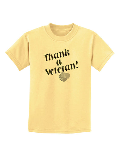 Thank A Veteran Childrens T-Shirt-Childrens T-Shirt-TooLoud-Daffodil-Yellow-X-Small-Davson Sales