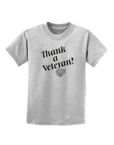 Thank A Veteran Childrens T-Shirt-Childrens T-Shirt-TooLoud-AshGray-X-Small-Davson Sales