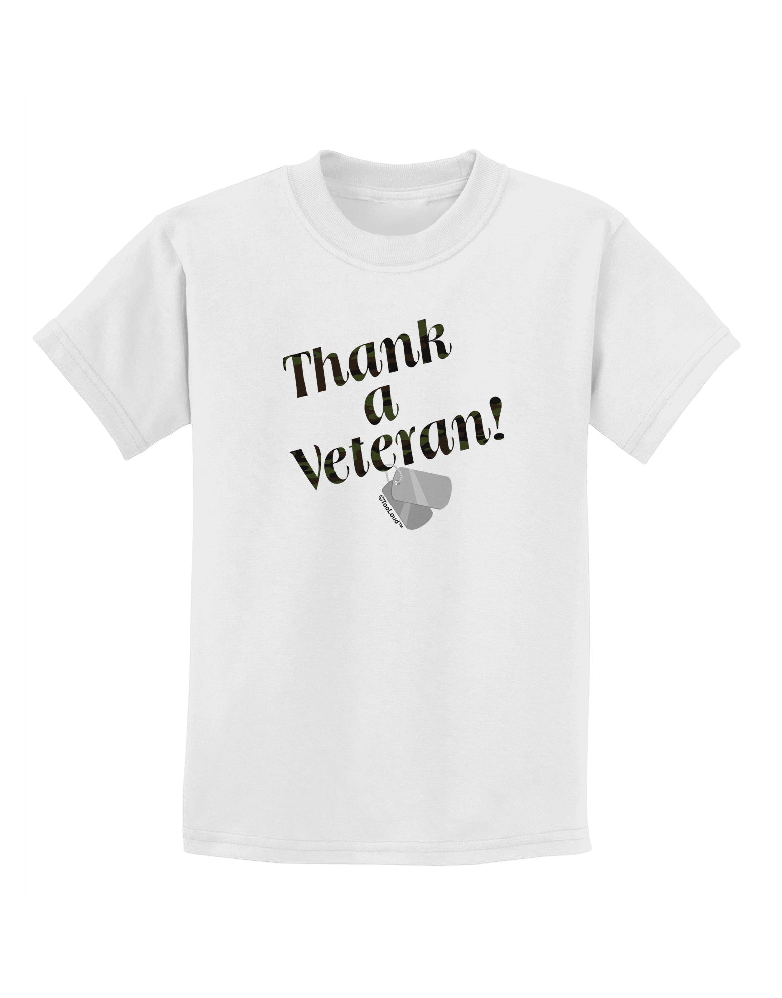 Thank A Veteran Childrens T-Shirt-Childrens T-Shirt-TooLoud-White-X-Small-Davson Sales